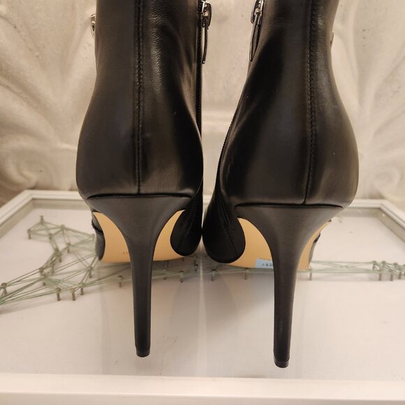 Nine West Women's Izip Leather Peep Toe Booties, Black Size 11. NIB. - Picture 7 of 14